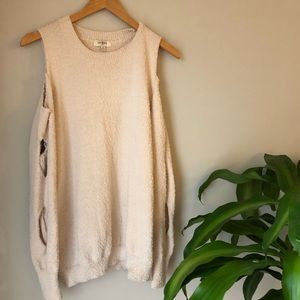 Detailed sleeve sweater - ivory